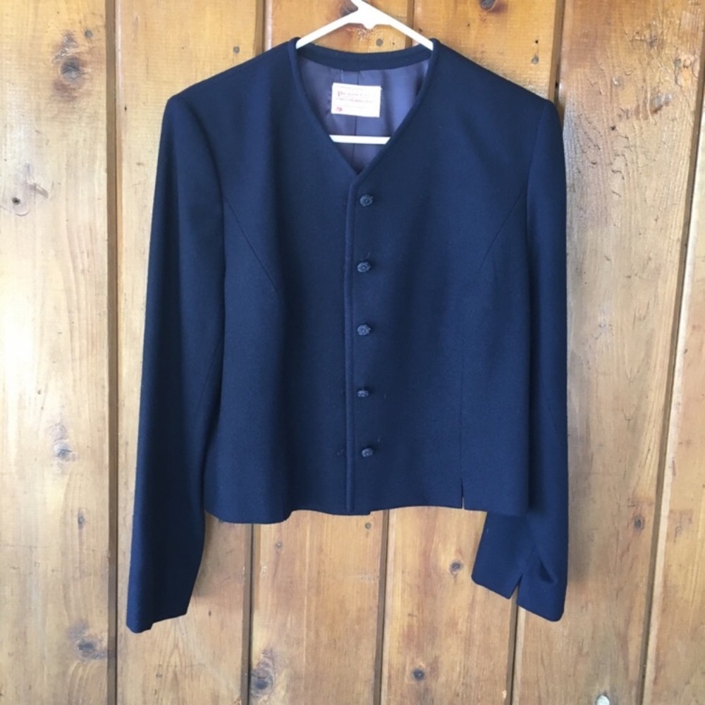 Petite Pendleton Virgin Wool Navy Colored Coat 16 - image 5